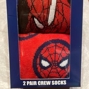 Marvel Crew Socks 2 Pairs Spider Man Casual Novelty Holiday Gift New